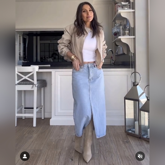 ZARA NEW Z1975 DENIM MAXI SKIRT XS,S,M,L - Picture 4 of 9